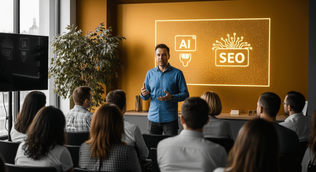 Kurs zur Content Optimierung im Zeitalter von AI Overviews. KI-generiert.